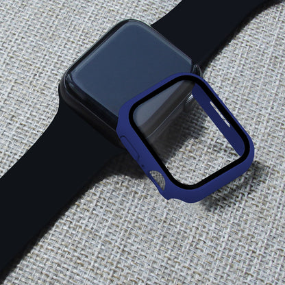 2-in-1 9H Tempered Glass Film Matte Hard PC Watch Case Cover for Apple Watch Series 7 45mm / Series 8 45mm