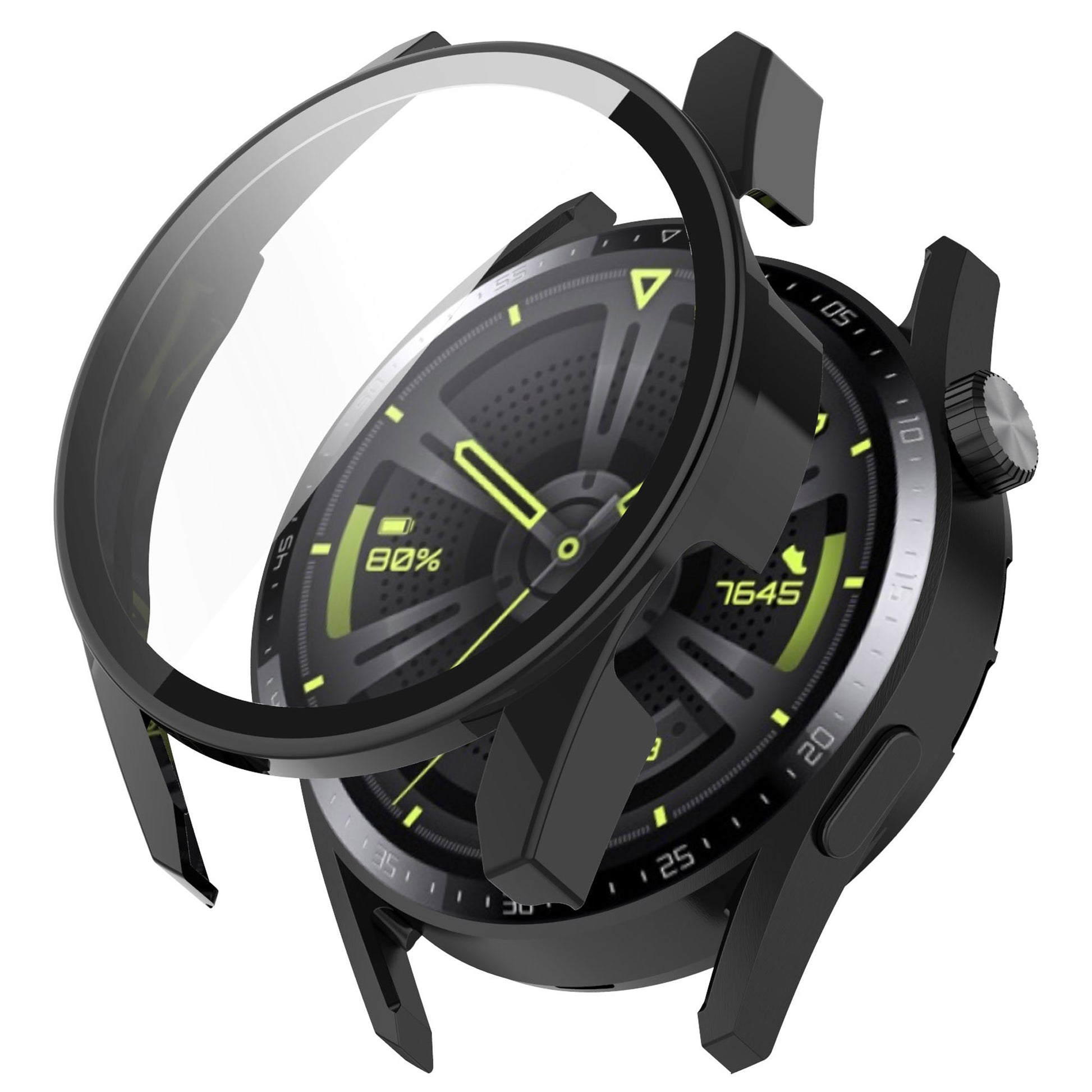 2-in-1 Watch Case Hard PC Frame + Tempered Glass Screen Protector for Huawei Watch GT 3 46mm