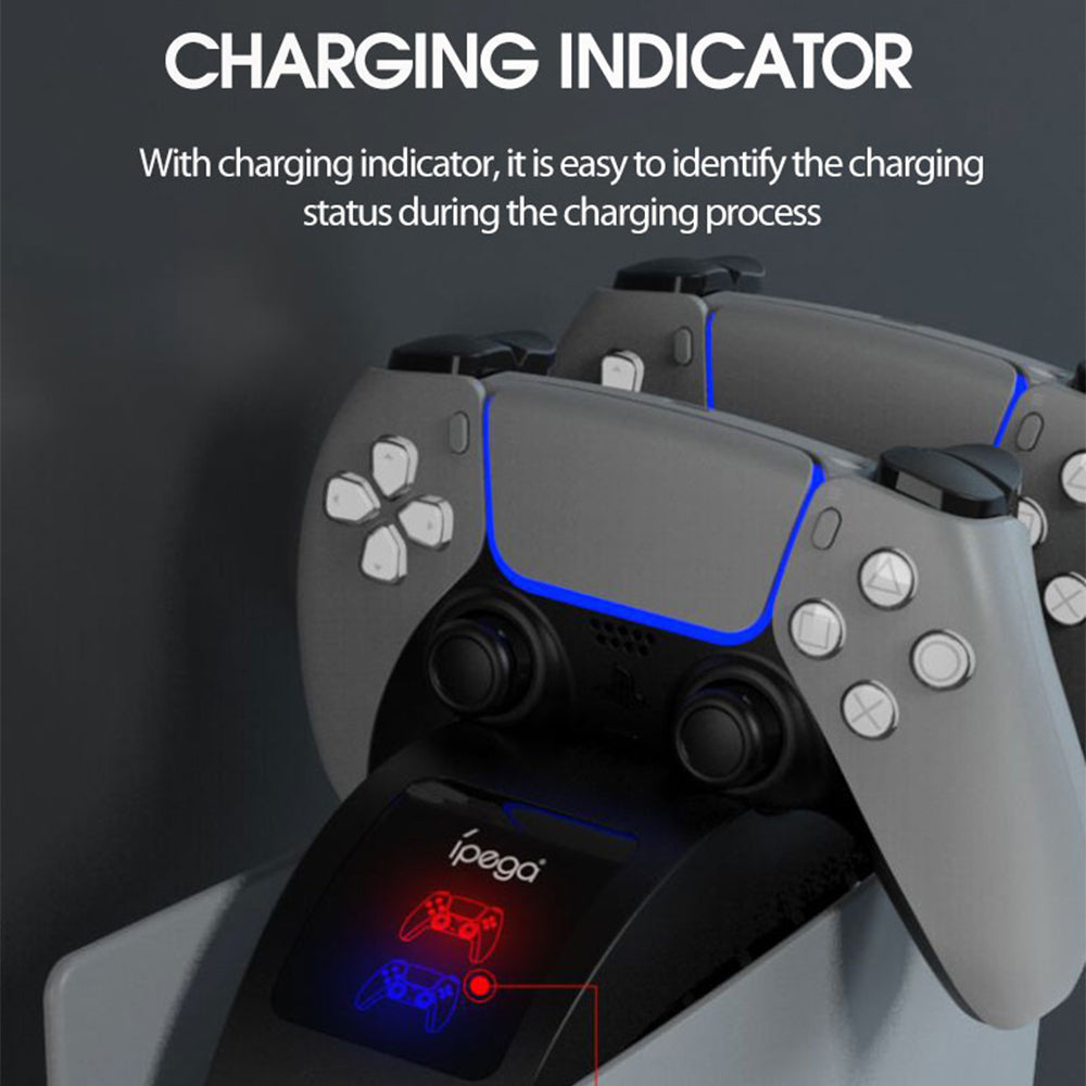 IPEGA PG-P5015 2 in 1 for PS5 Dual Controller Charging Stand with Cooling Fan Headset Storage Rack