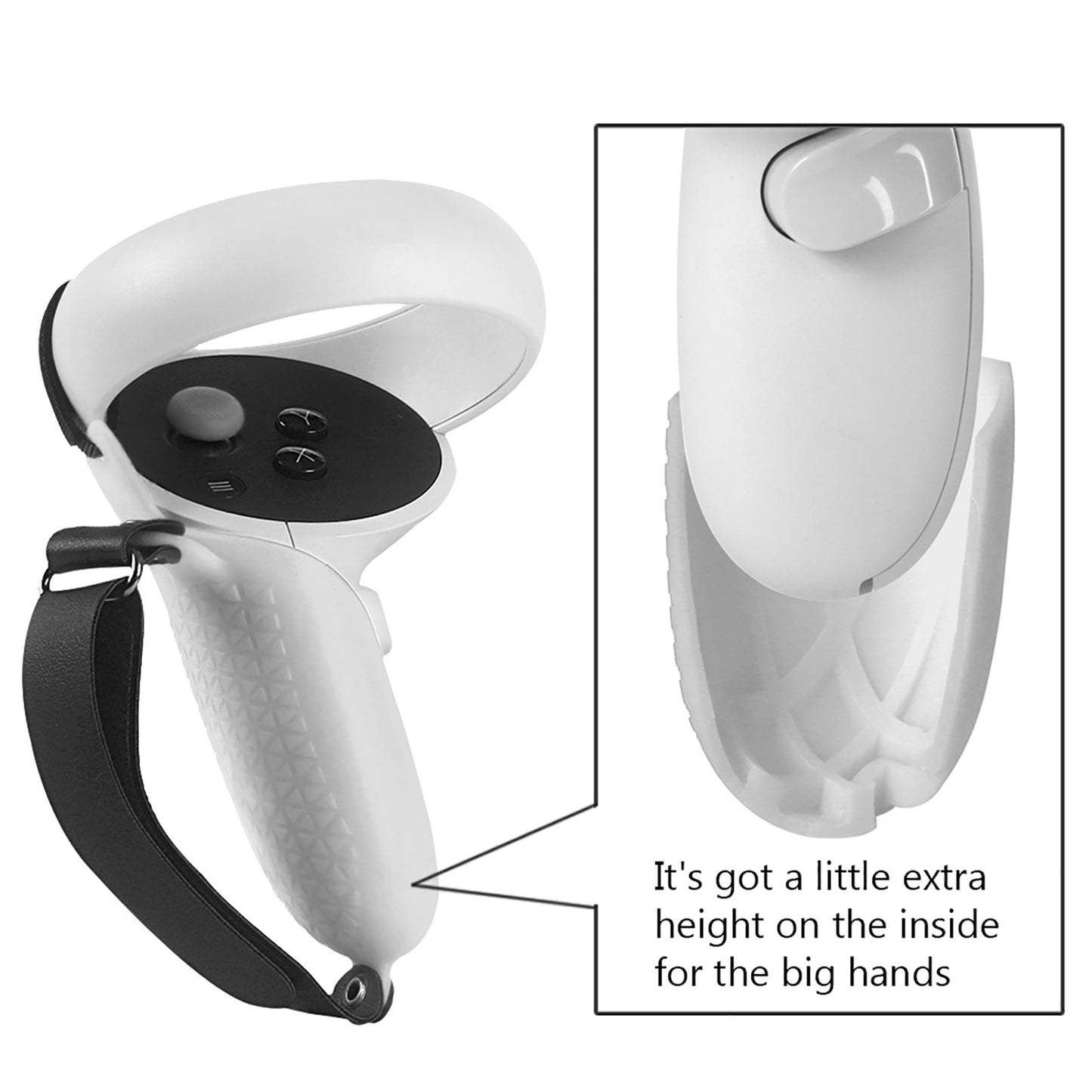 1 Pair Silicone Protective Grip Cover Handle Sleeve Case with Adjustable Palm Strap for Oculus Quest 2 VR Controller