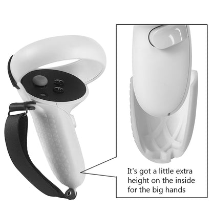 1 Pair Silicone Protective Grip Cover Handle Sleeve Case with Adjustable Palm Strap for Oculus Quest 2 VR Controller