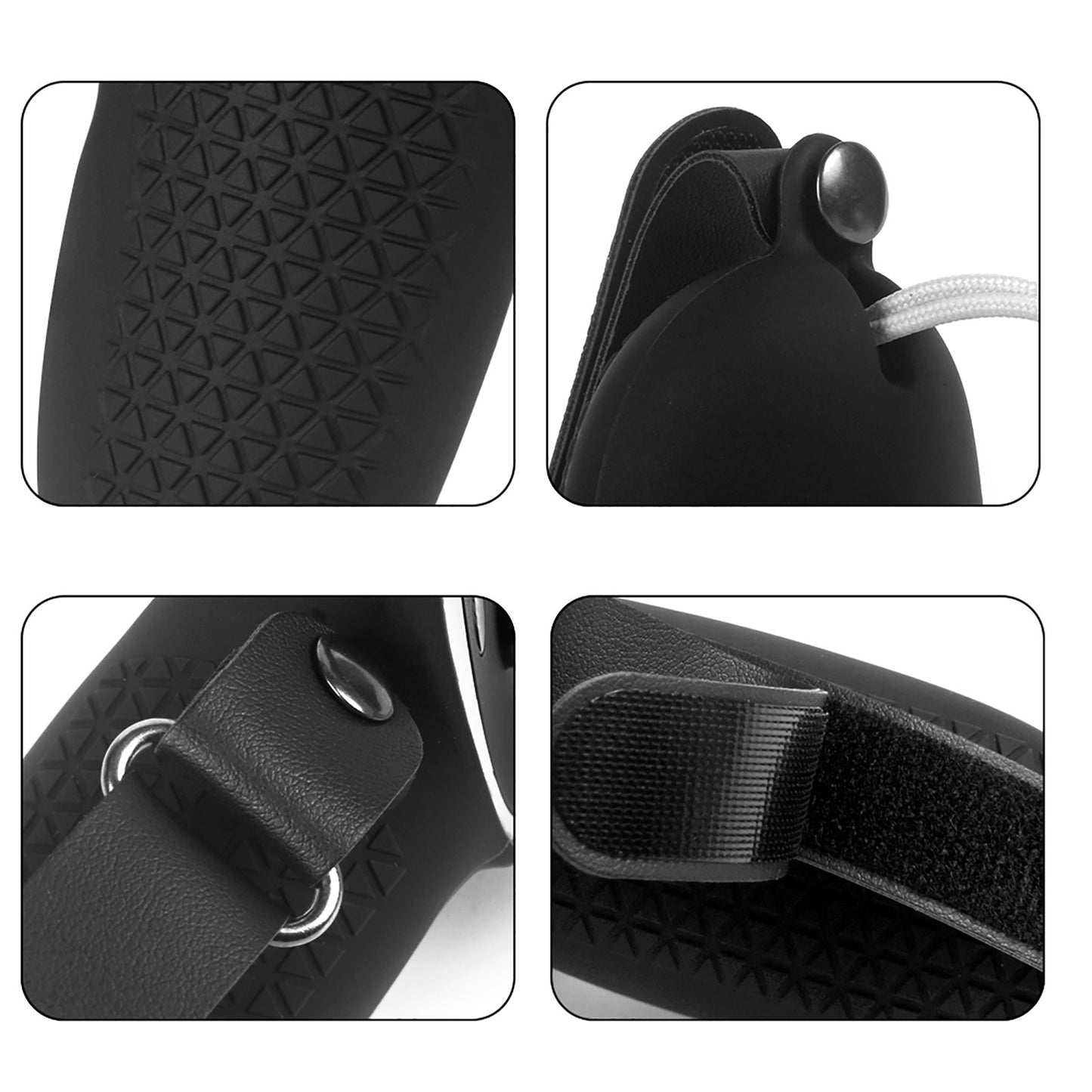1 Pair Silicone Protective Grip Cover Handle Sleeve Case with Adjustable Palm Strap for Oculus Quest 2 VR Controller