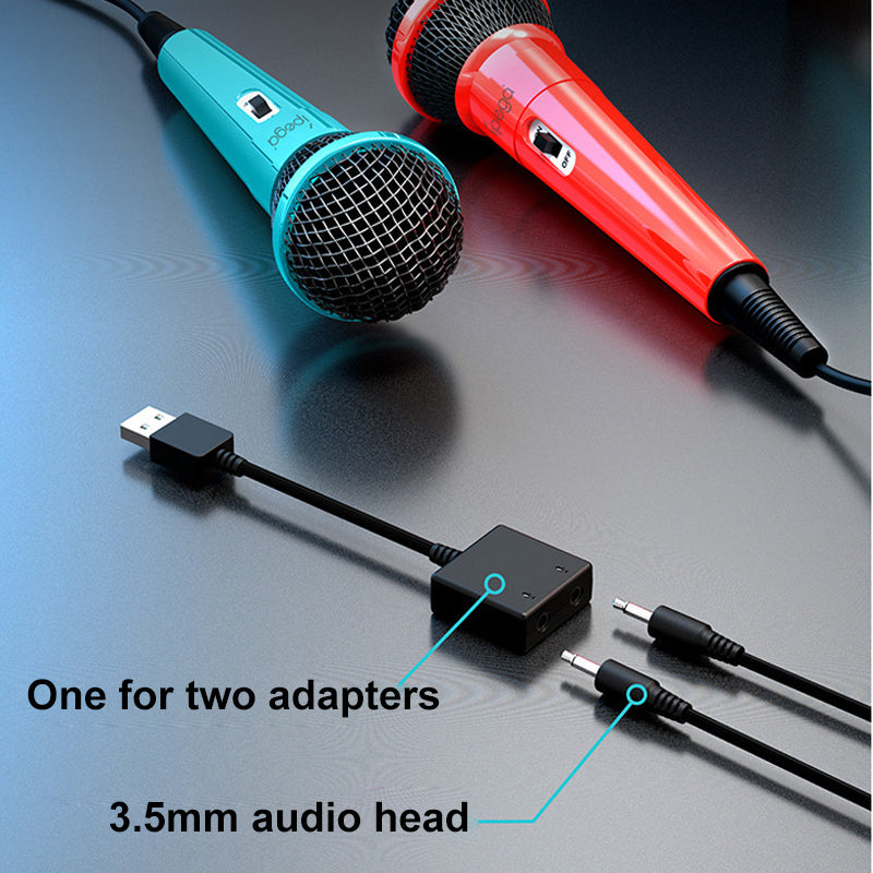 PEGA PG-SW089 Gaming Microphones Double Wired Mic Kit with Switch for Nintendo Switch/PS5/PS4/XBOX ONE/PC