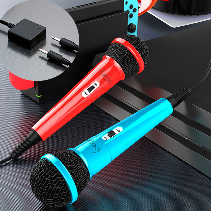PEGA PG-SW089 Gaming Microphones Double Wired Mic Kit with Switch for Nintendo Switch/PS5/PS4/XBOX ONE/PC