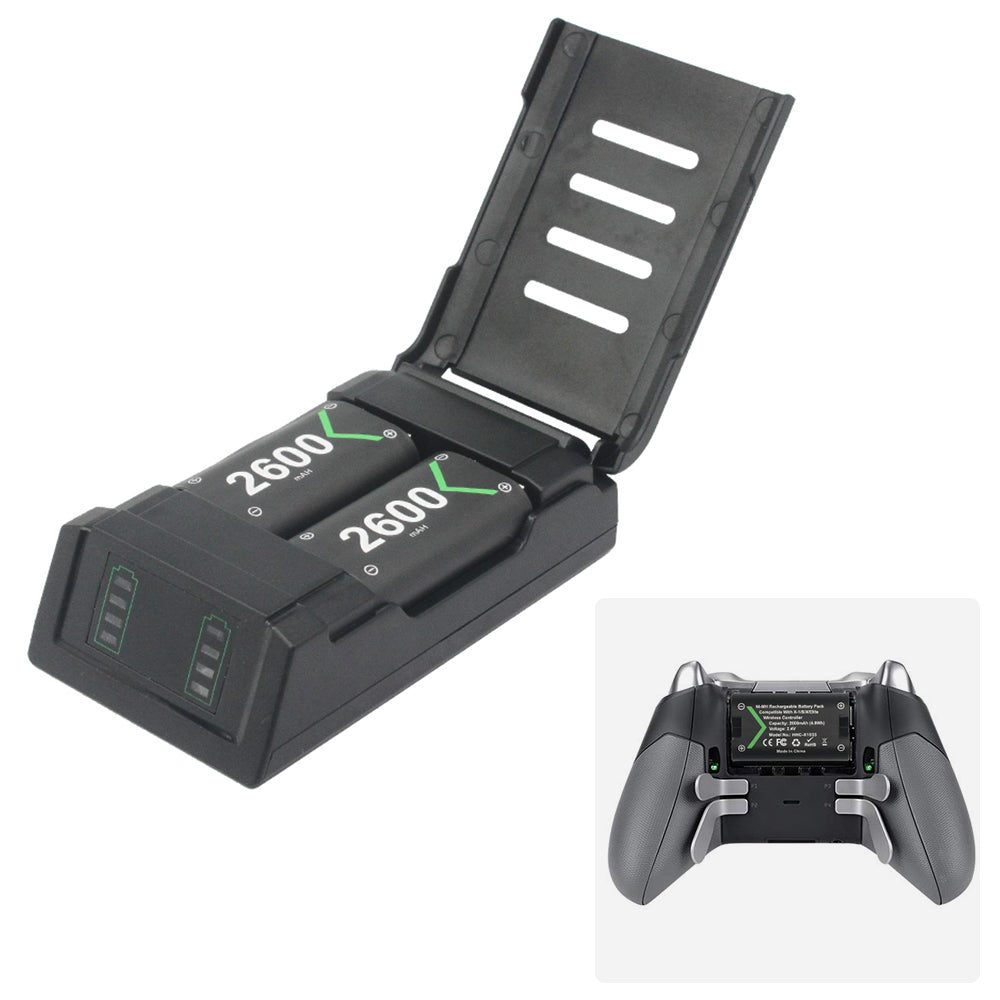 1035 For Xbox One S Battery Pack Charging Station with Cover Controller Battery Charger Lightweight Charging Case