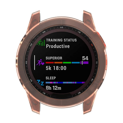 For Garmin Fenix 7/7 Solar/7 Sapphire Solar Half-pack Hollowed Transparent Watch Case Cover