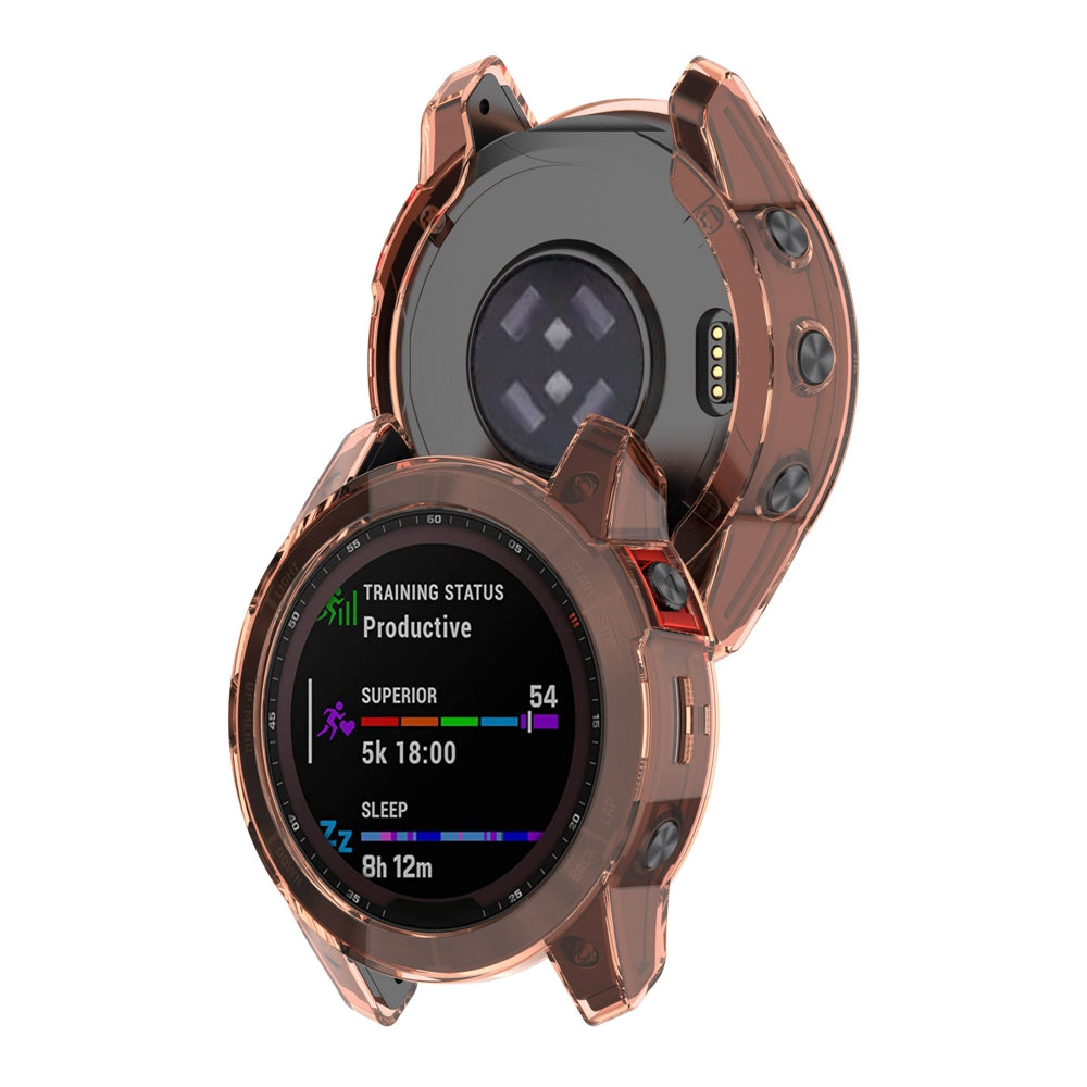 For Garmin Fenix 7/7 Solar/7 Sapphire Solar Half-pack Hollowed Transparent Watch Case Cover