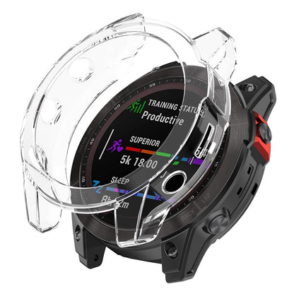 For Garmin Fenix 7/7 Solar/7 Sapphire Solar Half-pack Hollowed Transparent Watch Case Cover 