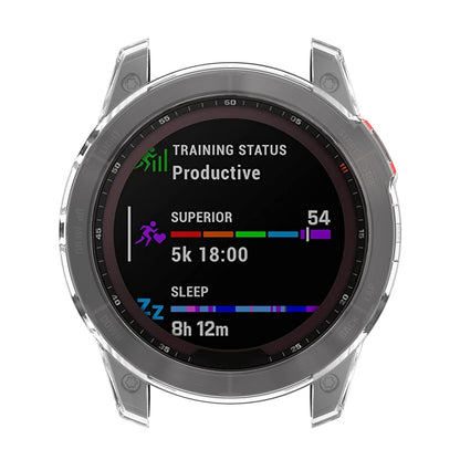 For Garmin Fenix 7/7 Solar/7 Sapphire Solar Half-pack Hollowed Transparent Watch Case Cover