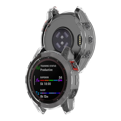 For Garmin Fenix 7/7 Solar/7 Sapphire Solar Half-pack Hollowed Transparent Watch Case Cover