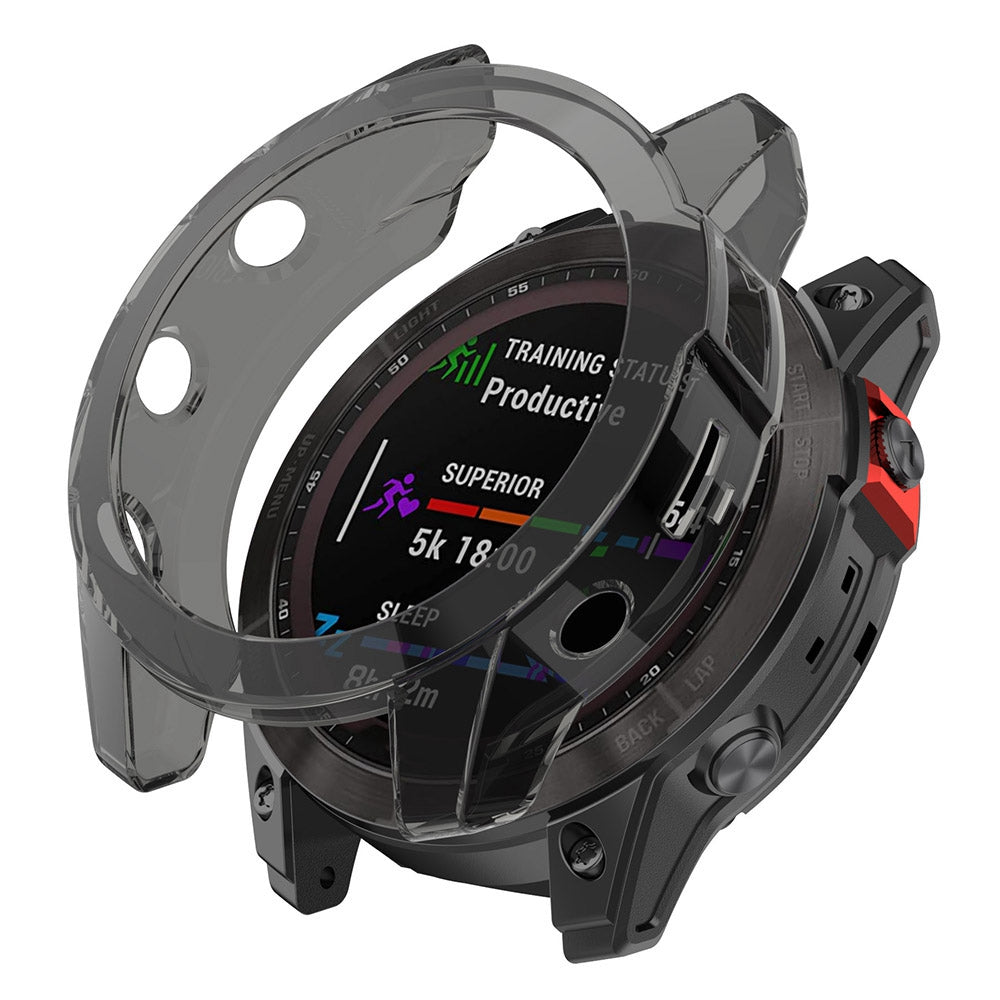 For Garmin Fenix 7/7 Solar/7 Sapphire Solar Half-pack Hollowed Transparent Watch Case Cover 