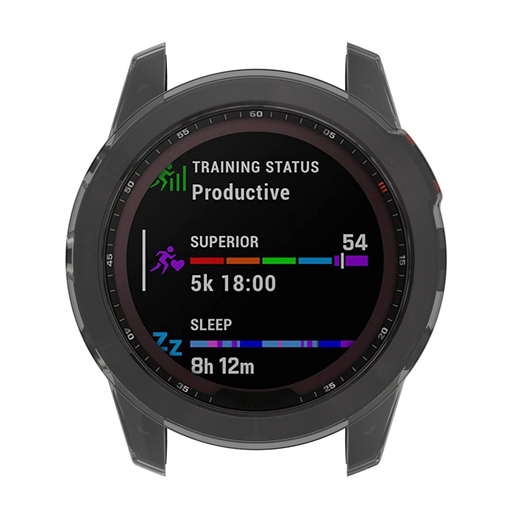 For Garmin Fenix 7/7 Solar/7 Sapphire Solar Half-pack Hollowed Transparent Watch Case Cover