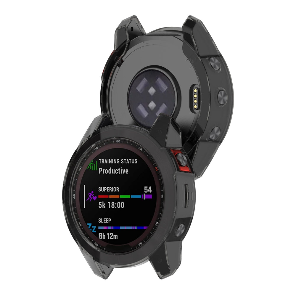 For Garmin Fenix 7/7 Solar/7 Sapphire Solar Half-pack Hollowed Transparent Watch Case Cover