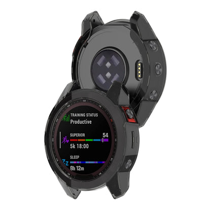 For Garmin Fenix 7/7 Solar/7 Sapphire Solar Half-pack Hollowed Transparent Watch Case Cover