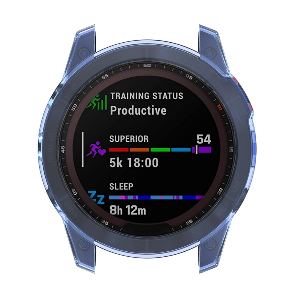 For Garmin Fenix 7/7 Solar/7 Sapphire Solar Half-pack Hollowed Transparent Watch Case Cover
