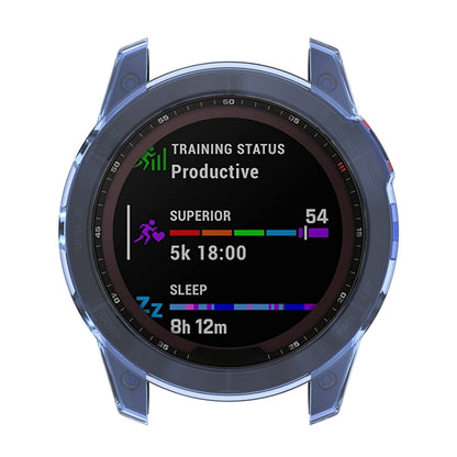 For Garmin Fenix 7/7 Solar/7 Sapphire Solar Half-pack Hollowed Transparent Watch Case Cover
