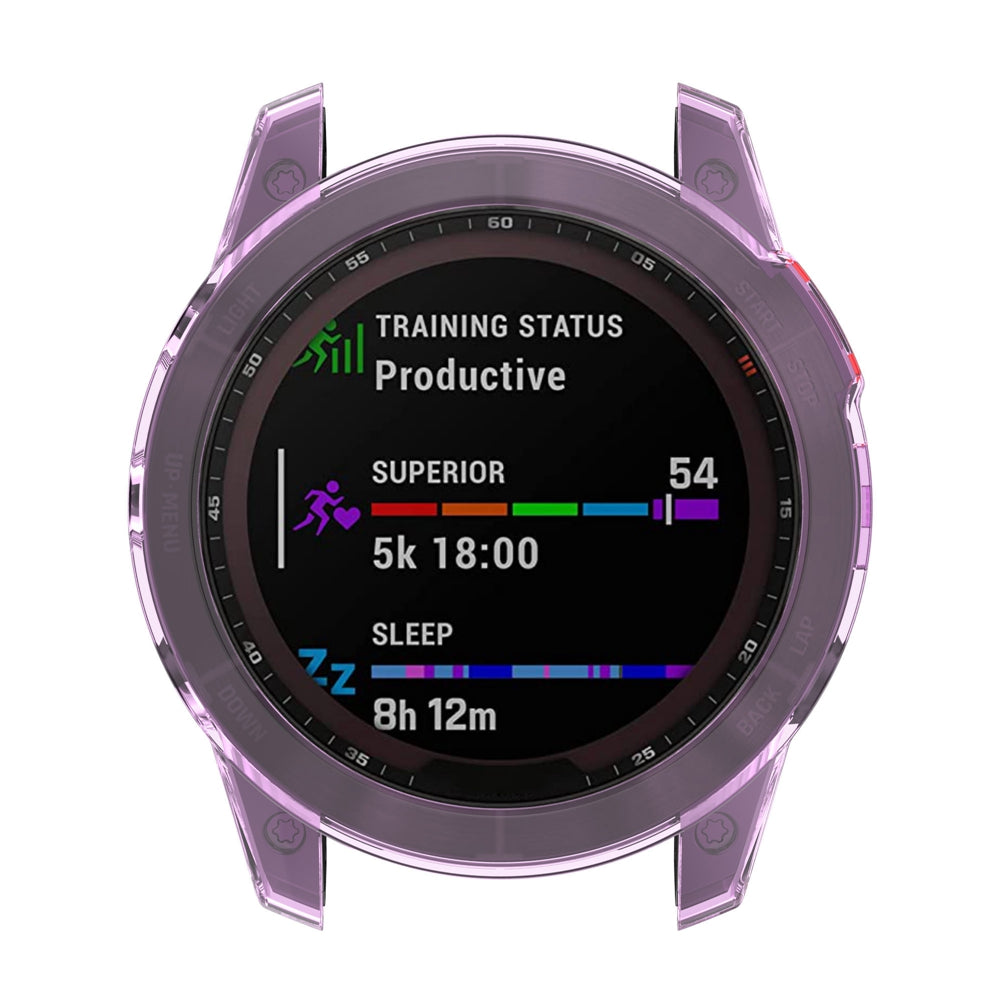 For Garmin Fenix 7/7 Solar/7 Sapphire Solar Half-pack Hollowed Transparent Watch Case Cover