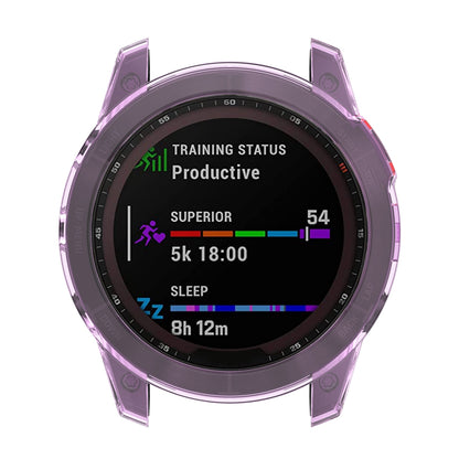 For Garmin Fenix 7/7 Solar/7 Sapphire Solar Half-pack Hollowed Transparent Watch Case Cover