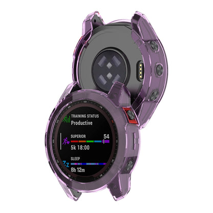 For Garmin Fenix 7/7 Solar/7 Sapphire Solar Half-pack Hollowed Transparent Watch Case Cover