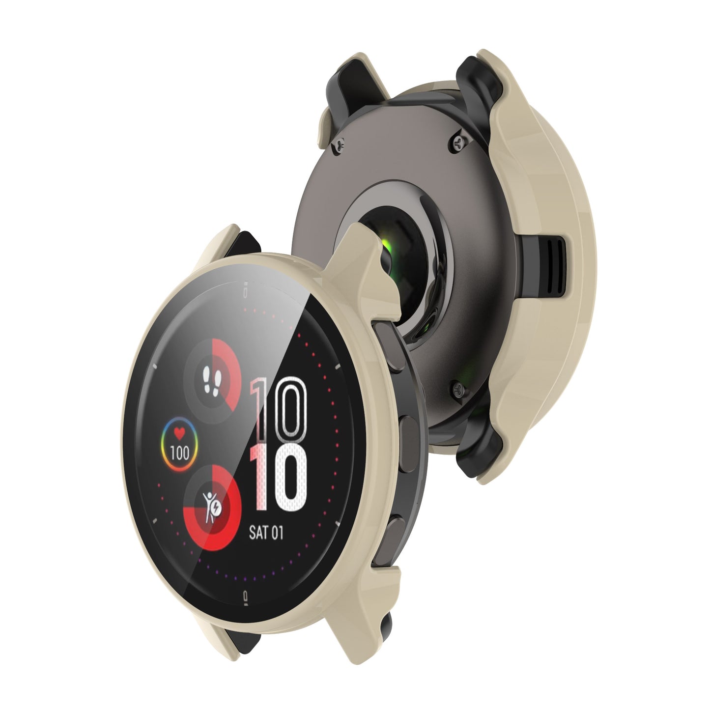 For Garmin Venu2 Plus Durable Hard PC Watch Cover Case with Built-in Tempered Glass Screen Protector