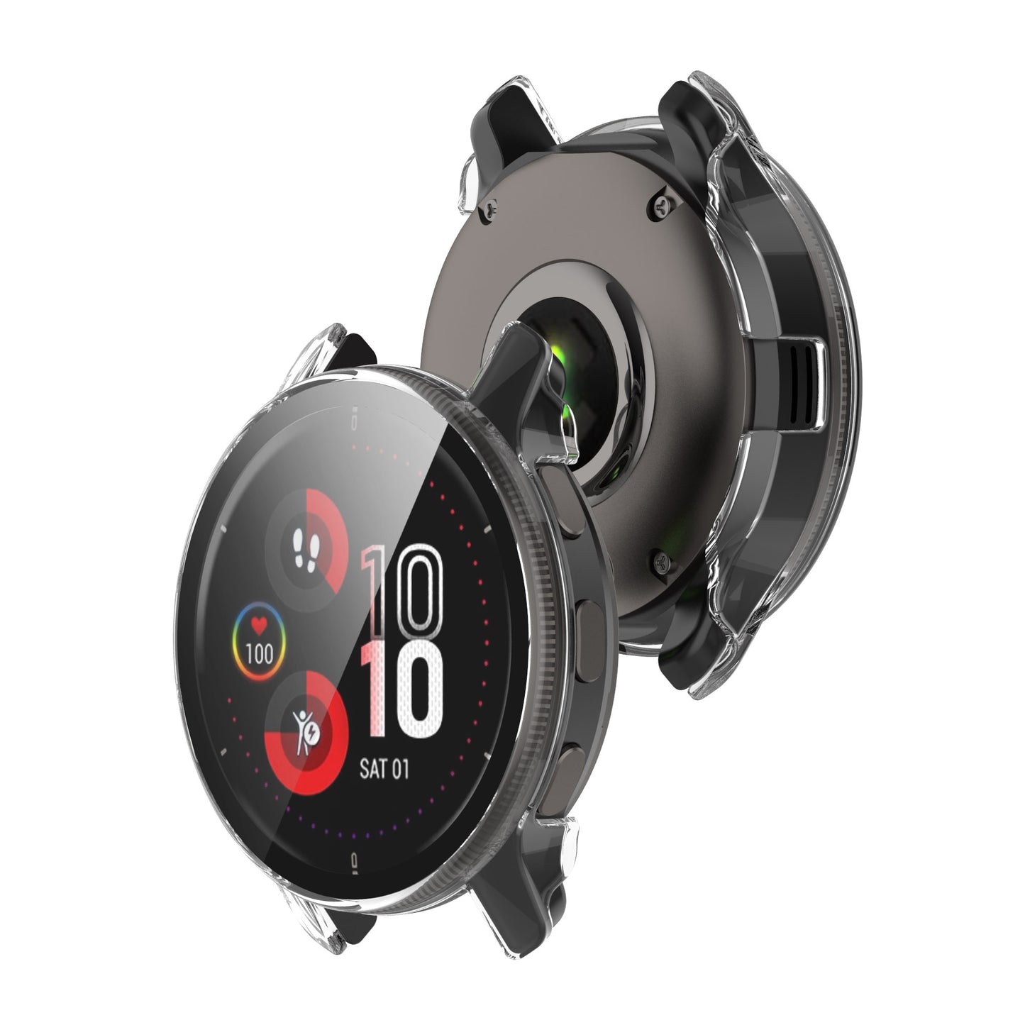 For Garmin Venu2 Plus Durable Hard PC Watch Cover Case with Built-in Tempered Glass Screen Protector