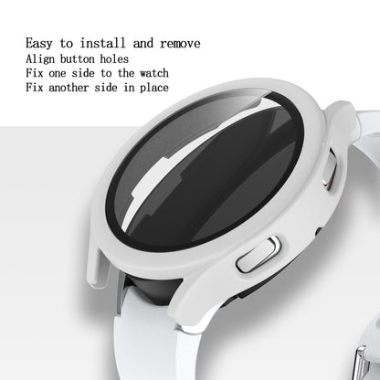 For Samsung Galaxy Watch4 44mm Anti-Scratch Matte PC Case with Tempered Glass Screen Protector Anti-Drop Smart Watch Cover
