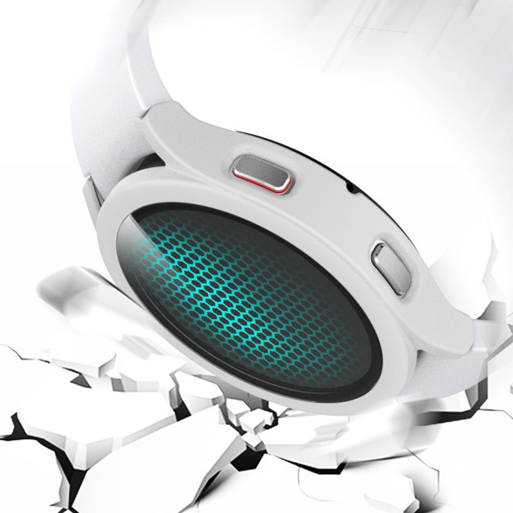 For Samsung Galaxy Watch4 44mm Anti-Scratch Matte PC Case with Tempered Glass Screen Protector Anti-Drop Smart Watch Cover