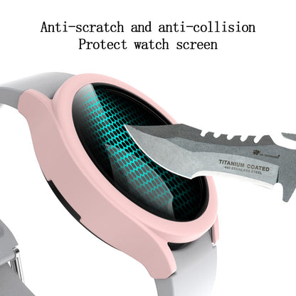 For Samsung Galaxy Watch4 44mm Anti-Scratch Matte PC Case with Tempered Glass Screen Protector Anti-Drop Smart Watch Cover
