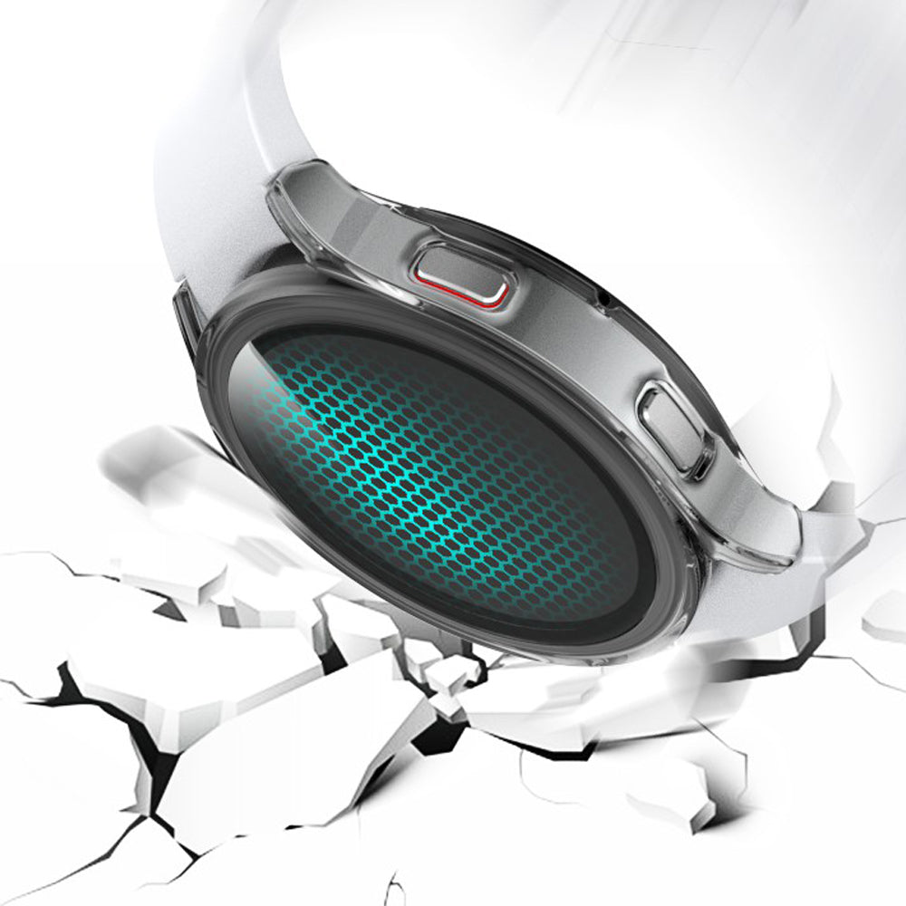 For Samsung Galaxy Watch4 44mm Anti-Scratch Matte PC Case with Tempered Glass Screen Protector Anti-Drop Smart Watch Cover