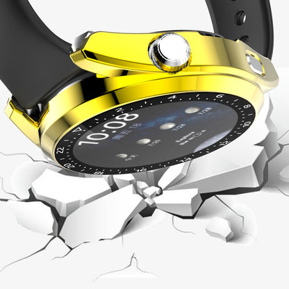 For Huawei Watch 3 Pro Electroplating PC Case + Tempered Glass Screen Protector Scratch Resistant Smart Watch Cover with Dial Plate