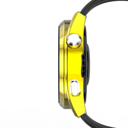 For Huawei Watch 3 Pro Electroplating PC Case + Tempered Glass Screen Protector Scratch Resistant Smart Watch Cover with Dial Plate