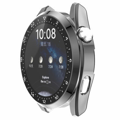 For Huawei Watch 3 Pro Electroplating PC Case + Tempered Glass Screen Protector Scratch Resistant Smart Watch Cover with Dial Plate