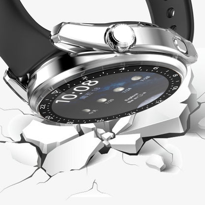 For Huawei Watch 3 Pro Electroplating PC Case + Tempered Glass Screen Protector Scratch Resistant Smart Watch Cover with Dial Plate