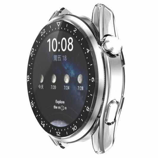 For Huawei Watch 3 Pro Electroplating PC Case + Tempered Glass Screen Protector Scratch Resistant Smart Watch Cover with Dial Plate