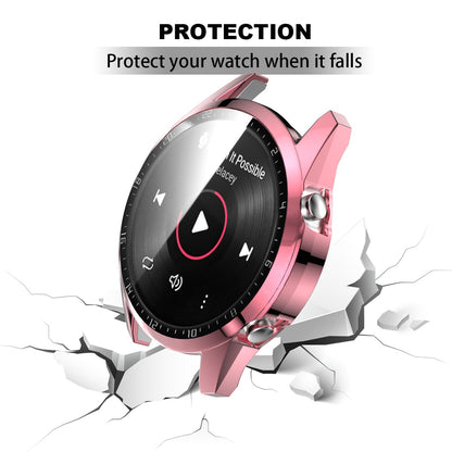 For Huawei Watch GT 2 46mm Stylish Electroplating PC Watch Cover Case with Tempered Glass Screen Protector with Dial Plate