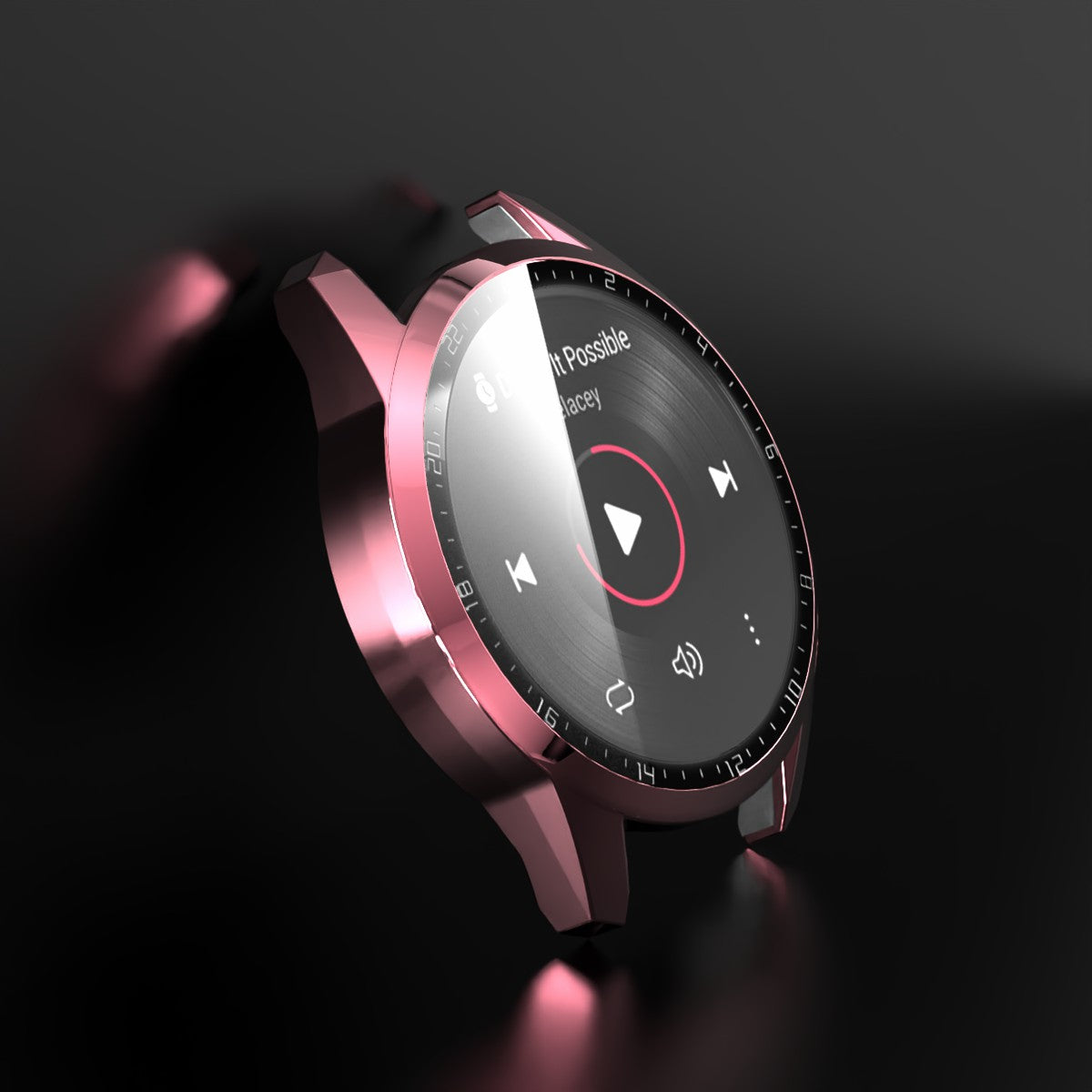For Huawei Watch GT 2 46mm Stylish Electroplating PC Watch Cover Case with Tempered Glass Screen Protector with Dial Plate