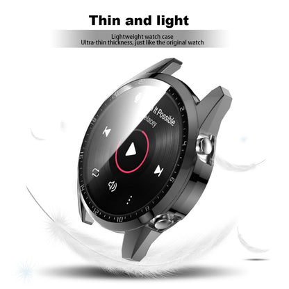 For Huawei Watch GT 2 46mm Stylish Electroplating PC Watch Cover Case with Tempered Glass Screen Protector with Dial Plate