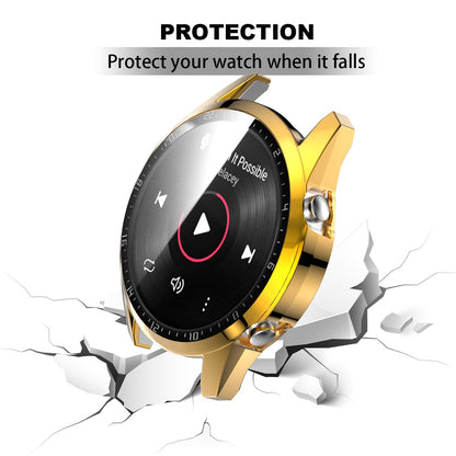 For Huawei Watch GT 2 46mm Stylish Electroplating PC Watch Cover Case with Tempered Glass Screen Protector with Dial Plate