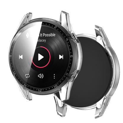 For Huawei Watch GT 2 46mm Stylish Electroplating PC Watch Cover Case with Tempered Glass Screen Protector with Dial Plate