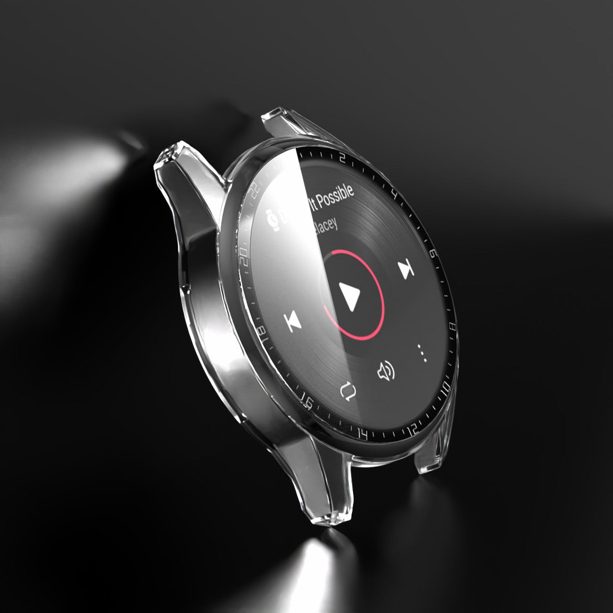For Huawei Watch GT 2 46mm Stylish Electroplating PC Watch Cover Case with Tempered Glass Screen Protector with Dial Plate