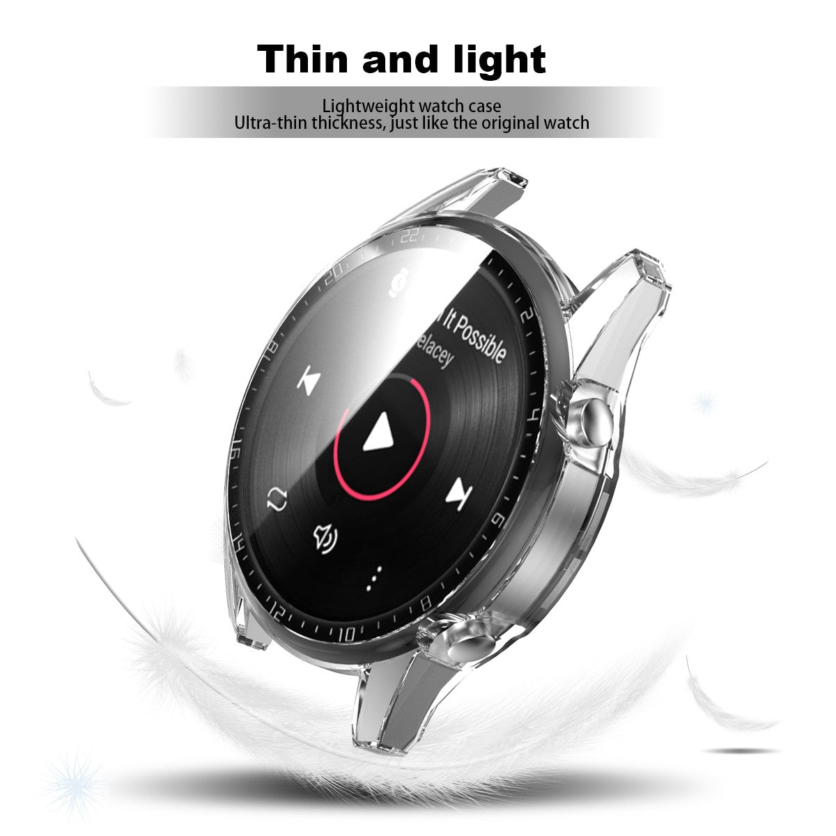 For Huawei Watch GT 2 46mm Stylish Electroplating PC Watch Cover Case with Tempered Glass Screen Protector with Dial Plate