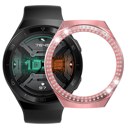 For Huawei Watch GT 2e Two Row Rhinestones Decor PC Watch Protective Case Half Cover