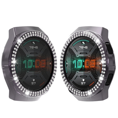 For Huawei Watch GT 2e Two Row Rhinestones Decor PC Watch Protective Case Half Cover