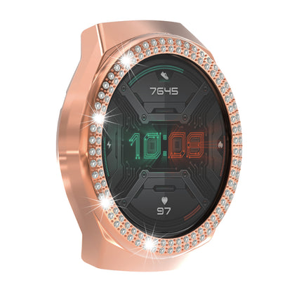 For Huawei Watch GT 2e Two Row Rhinestones Decor PC Watch Protective Case Half Cover