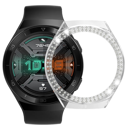 For Huawei Watch GT 2e Two Row Rhinestones Decor PC Watch Protective Case Half Cover