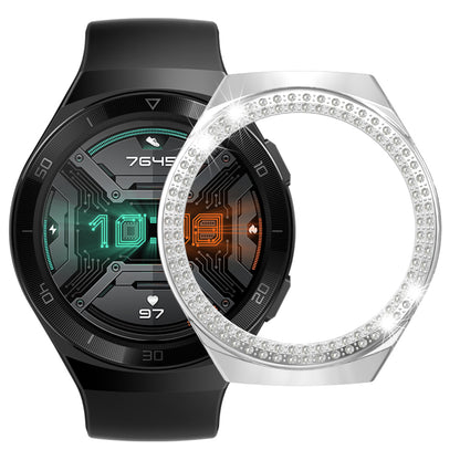 For Huawei Watch GT 2e Two Row Rhinestones Decor PC Watch Protective Case Half Cover
