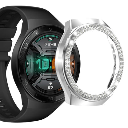 For Huawei Watch GT 2e Two Row Rhinestones Decor PC Watch Protective Case Half Cover