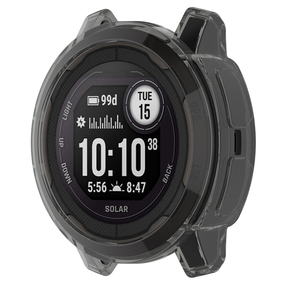 For Garmin Instinct 2 Transparent Soft TPU Protective Case Anti-drop Watch Cover