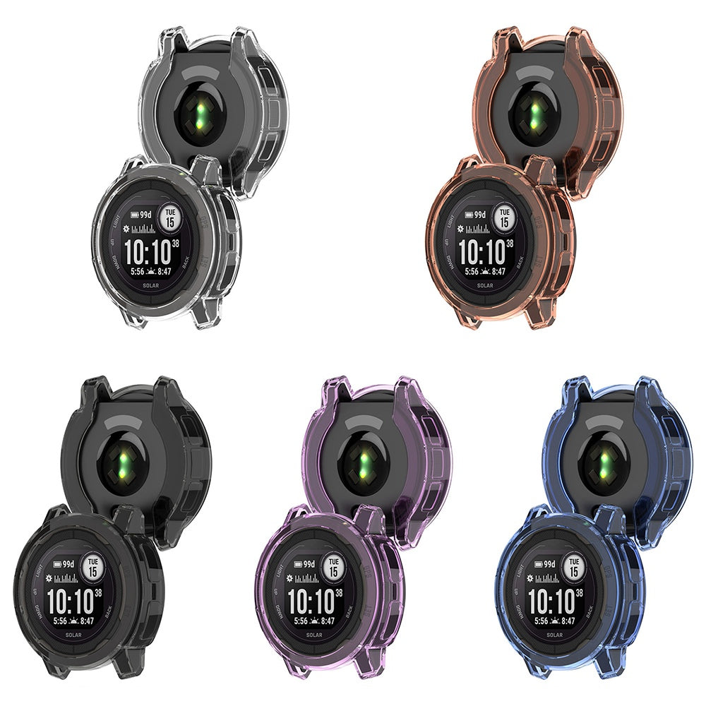 For Garmin Instinct 2 Transparent Soft TPU Protective Case Anti-drop Watch Cover