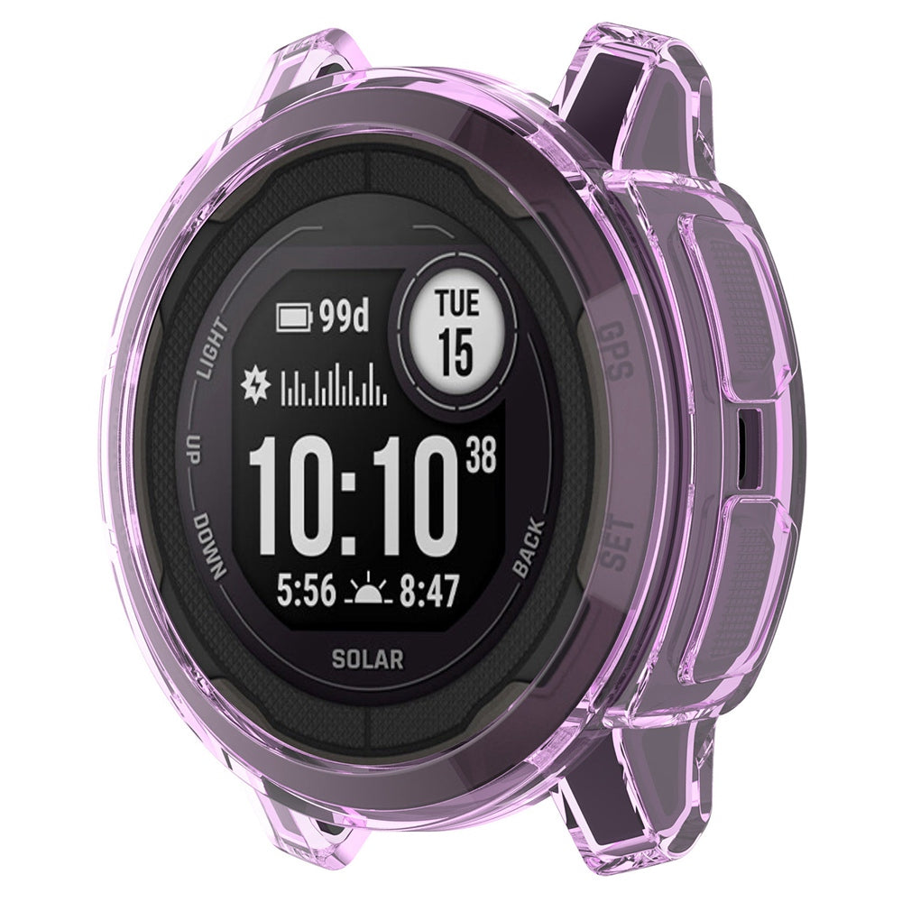 For Garmin Instinct 2 Transparent Soft TPU Protective Case Anti-drop Watch Cover